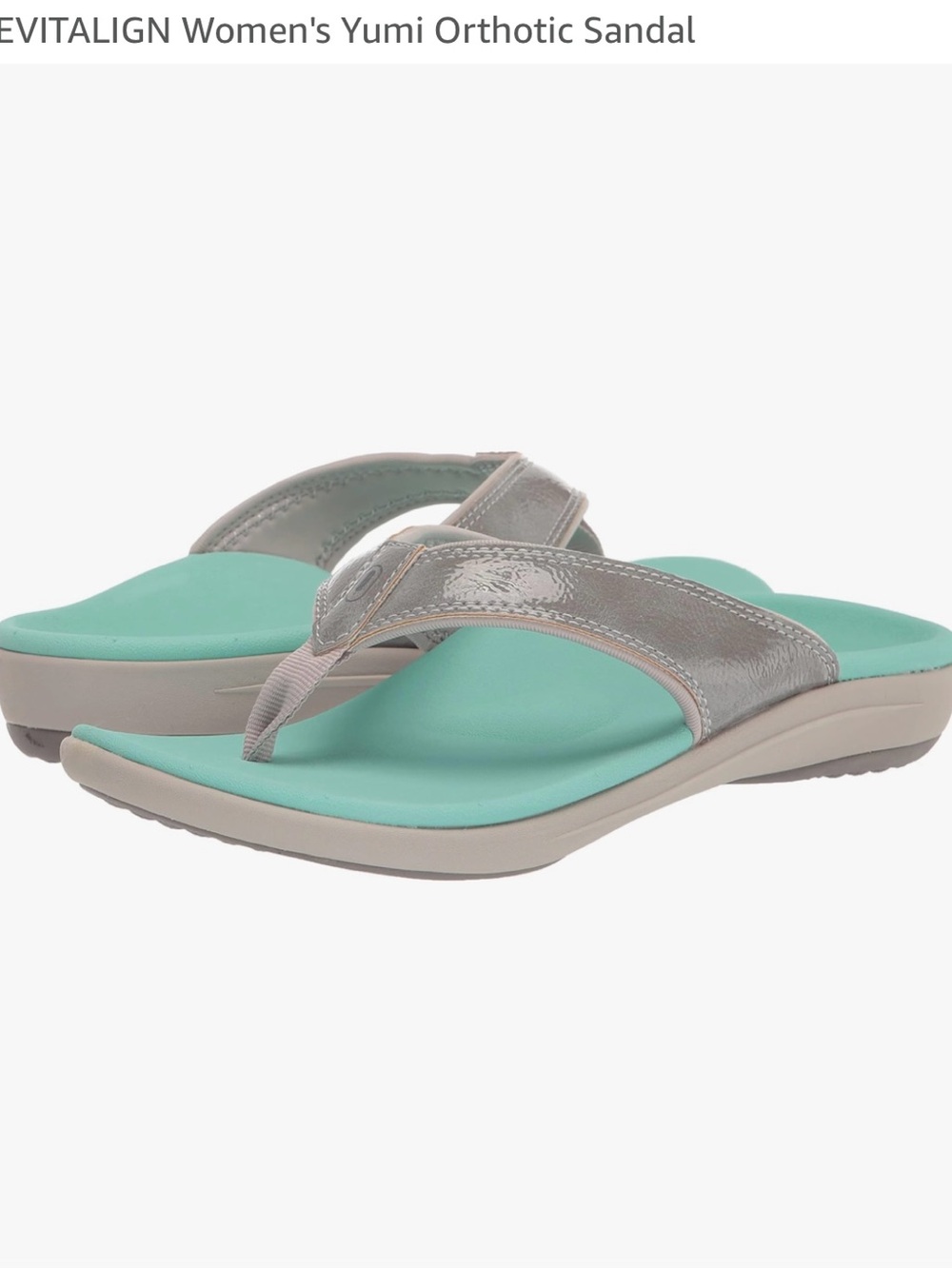 REVITALIGN Women's Yumi Orthotic Sandal - Teal and Silver